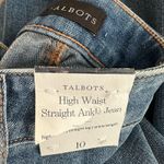 Talbots NEW High Waist Straight Ankle Jeans Size 10 Raw Hem Photo 2