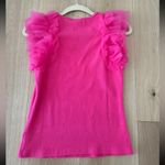Anthropologie NWT  Pink Tulle Sleeve Top Photo 3
