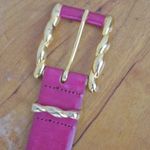 Ellen Tracy Vintage Pink Buffalo Calf Ladies' Leather Belt Medium Photo 4