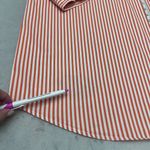 Lauren Ralph Lauren Dress Shirt Women's Striped 3/4 Sleeve Orange/White Top Sz S Orange Photo 8