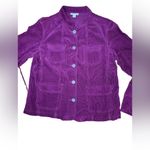 Charter Club Corduroy Jacket Womens Medium Burgundy Button Up Pockets Slim Fit Photo 1