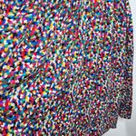 Adrianna Papell Vtg. 100% Silk Midi Dress 14 Colorful Print Puff Sleeve Belted Photo 9