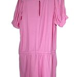 New Daily Ritual Romper Shorts Pink Short Sleeves Puff Sleeve XL Extra Large Photo 2