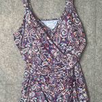 Lands' End Lands’ End Women Size 18DD one piece‎ paisley print swimsuit Photo 0