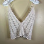 ZARA  Boho‎ Women's Ivory V-Neck Crochet Knit Sweater Tank Top Ties Size Small Photo 7