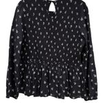 Marine layer  Gabrielle Smock Top in Black Modern Ditsy Bohemian Babydoll L Photo 8