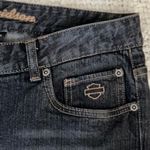 Harley Davidson HARLEY-DAVIDSON Bootcut Jeans 12 Tall 34” Inseam Black Wash $150 Retail NWOT Photo 2