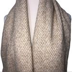 Amicale Cashmere / Wool Blend Herringbone Scarf Tan Photo 3
