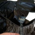 Laundry by Shelli Segal Metallic Gold & Black Satin Bow Halter Mini Dress Sz 6 Photo 8