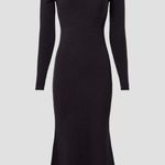 Toccin Dark Gray Ribbed Turtleneck Long Sleeve Midi Sweater Dress L Size L Photo 3