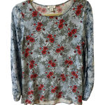 Sundance  pullover top floral print with contrast sleeves sz Small Photo 0