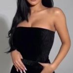 Naked Wardrobe Textured Velvet Tube Body Suit Black Womens Small Photo 1