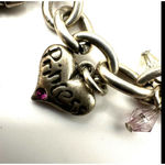 Princess Charm Bracelet Silver Pink Crystal castle Chair heart princess Photo 5