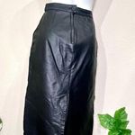 Bermans Black Leather Pencil Skirt Pockets Size 6 Photo 4