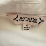 Nanette Lepore  White Button Front Puff Sleeve Belted Midi Dress Size 8 Photo 1