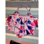 NWT, Adisputent, Tie Dye Ruffle Top & High Waisted Bikini Bottom Set, Sz XL Black Photo 3