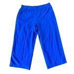 Nine West blue linen pull on crop wide leg seam front pant size XL Photo 0