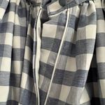 Unique Vintage  Blue and White gingham Midi A-Line Skirt size Large Photo 5