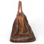 Ralph Lauren Tartan Plaid Brown Green Doctors Bag Boston Weekend Travel Suitcase Photo 4