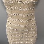 Body Central  Bodycon Floral Cream Tan Dress Small Photo 2