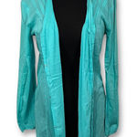 Athleta Turquoise Blue Sheer Lightweight Long Sleeve Swim Cover Women's M Photo 0