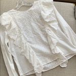ZARA  white eyelet blouse Photo 0