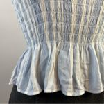 American Eagle Blue Stripe Smocked Ruffle Sleeveless Tube Top shirt womens M new Photo 4