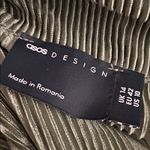 ASOS  Women's Plisse Wrap Midi Dress Collared with Blouson sleeves Green Size 10 Photo 5