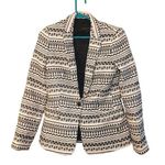 Talbots  Size 2 Blazer Thick Heavy Black White Long Sleeve Career Professional Photo 0