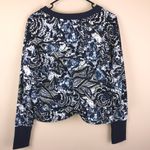 Joie  Women’s Floral Multi-Colored Banded Hem Thumbhole Cropped Sweatshirt Photo 4