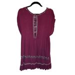 Free People  XS Oversized Embriodered Tunic Boho Bohemian Western Photo 1