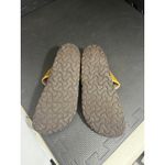 Birkenstock  Womens Gizeh Leather Yellow Metallic Thong Sandals Size 37 US 6‎ Photo 4