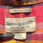 Denim&Co. Ralph Lauren Women’s Lightweight plaid Shirt Size Medium Pink Photo 3
