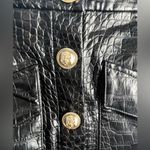 Julie Brown NYC Pleather black skirt with gold anchor buttons size 2 Photo 1