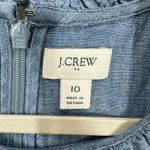 J.Crew Chambray Ruffle Neck Dress Long Sleeve Blue Size 10 Photo 7