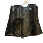 Lavish NWT,  by Daisy Hustler Hollywood Faux Leather & Fishnet Corset, Sz… Photo 3