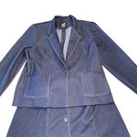 The Petite Concept By Devon Suit Women's 16 Navy Denim Look Union Made USA VTG Blue Size 16P Photo 1