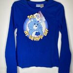 Vintage New Y2K 2000s Care Bear Today’s My Grumpy Day Long Sleeve Shirt Medium Blue Photo 2