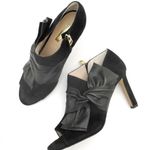 Louise et Cie Idola Bootie Black Suede Bow Open Toe Stiletto Women’s Size 8.5 Photo 1
