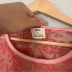 Urban Outfitters Pins & Needles Pink Coral Floral Lace Sheer Crop Top Large Photo 1