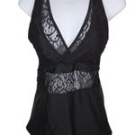Beachsissi Nwt Black Lace Insert Tankini Bikini Top Size Large Photo 0