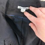 Dalia Collection  Black Ruffle Trench Coat Size 6 Photo 6