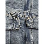 One World  Jean Bomber Jacket NWT Sz. Medium Trucker Distressed Pockets Photo 6