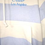 Mighty fine Leisure club Los Angeles women's white and blue hoodie size medium Photo 5