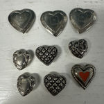 9 Heart Button Covers Mixed Tones Brass Silver Embellished Dress Shirt‎ Jewelry Photo 0