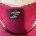 Harley Davidson Tank Top Red Ribbed Jamaica Rose gold logo sz XL Racerback biker Photo 1