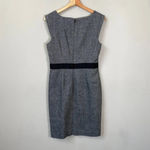Banana Republic Cap Sleeve V-Neck Tweed Wool Stretch Mini Dress Women's 6 Gray Photo 9