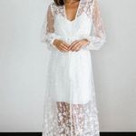 Adele Lace Maxi Bridal Robe with Slip White Photo 2