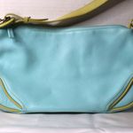 Coldwater Creek  Blue/Green Genuine Leather Boho Statement Satchel Purse Photo 0