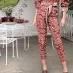 Veronica Beard Clerence Belted High-Rise Pants Rust Multi Size 4 Photo 1